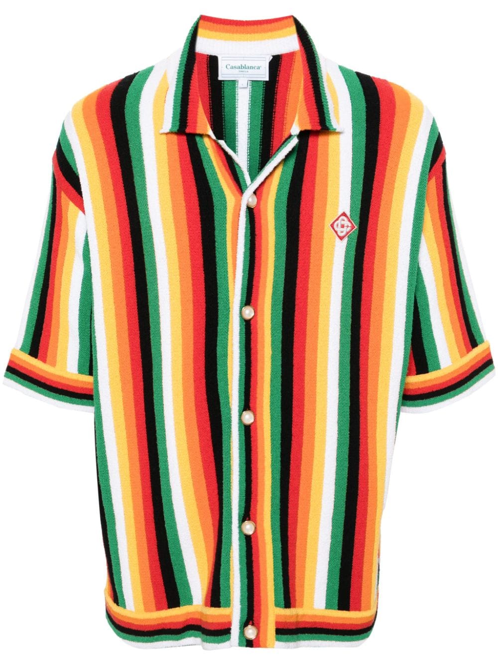 Casablanca striped towelling shirt - Green von Casablanca