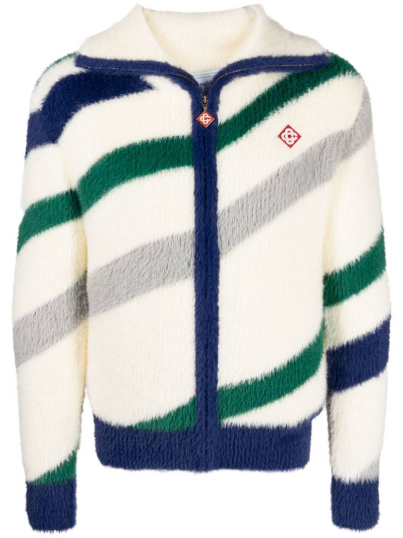 Casablanca striped zip-up sweatshirt - Multicolour von Casablanca