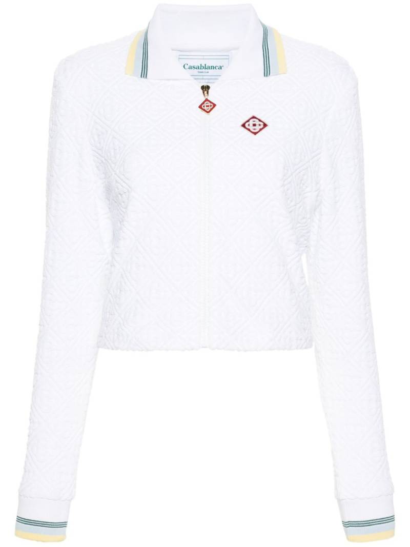 Casablanca towelling-finish cropped bomber jacket - White von Casablanca