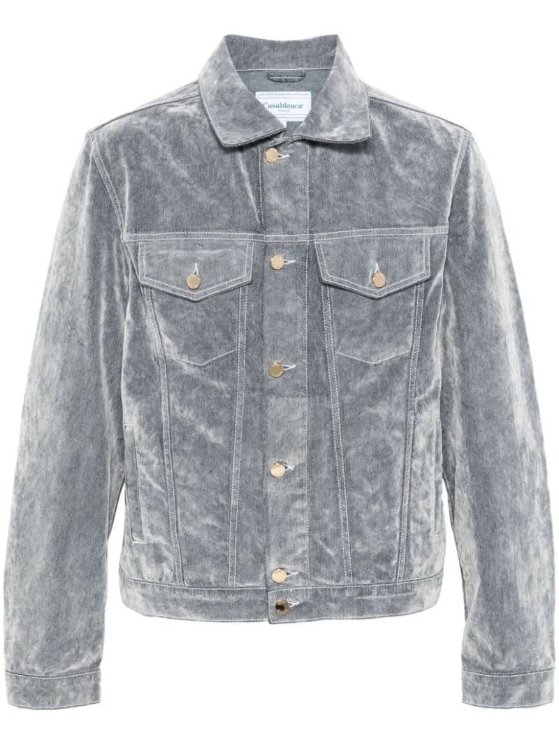 Casablanca velvet-finish denim jacket - Blue von Casablanca