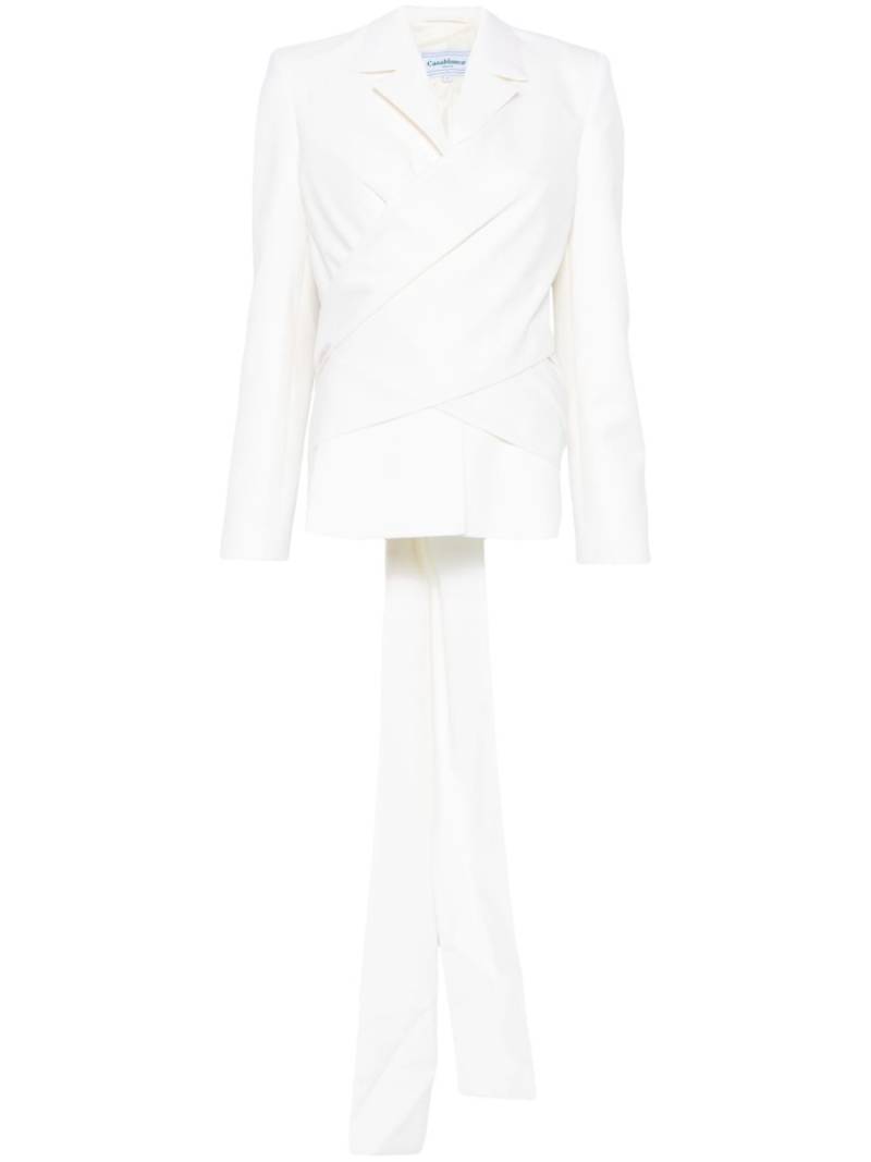 Casablanca virgin wool wrap tuxedo - White von Casablanca