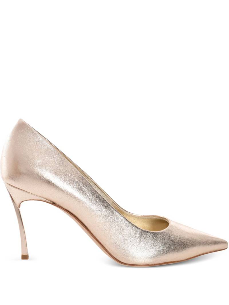 Casadei 100mm Blade metallic pumps - Gold von Casadei