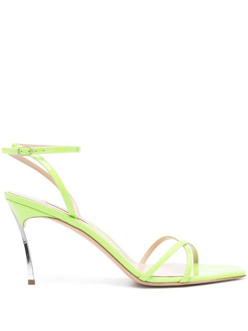 Casadei 100mm Superblade Jolly patent leather sandals - Green von Casadei