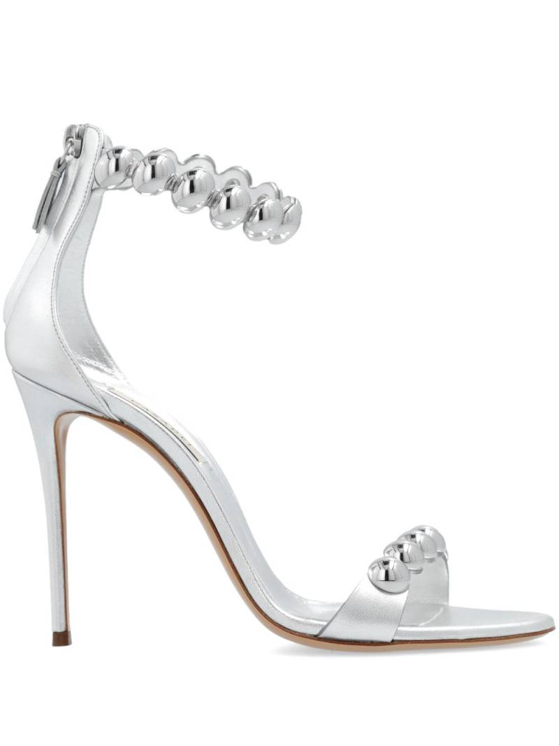 Casadei 100mm metallic leather sandals - Silver von Casadei