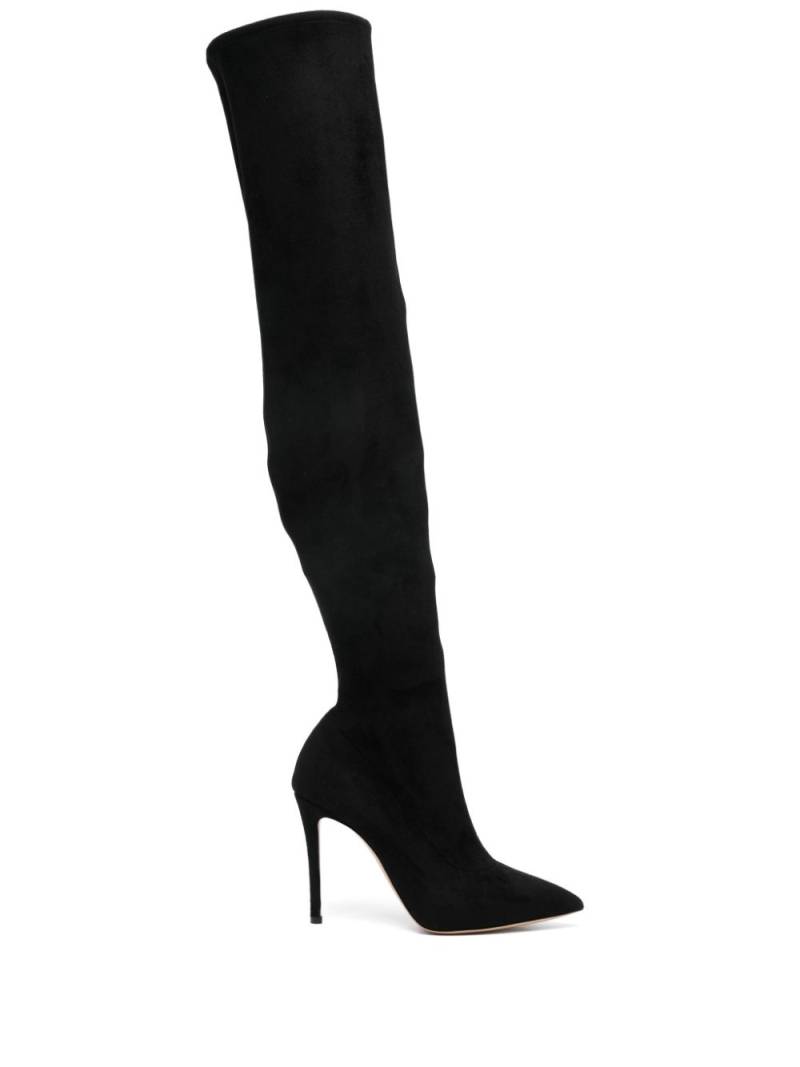 Casadei 105mm suede boots - Black von Casadei