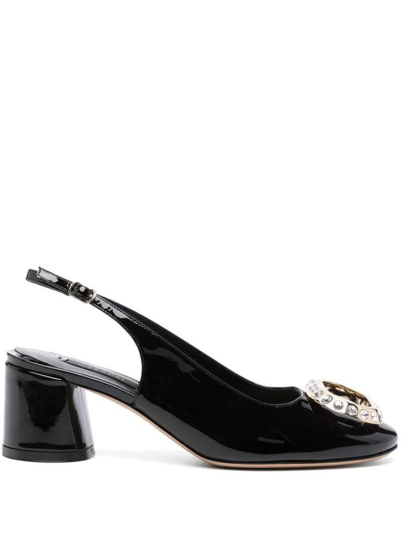 Casadei 60mm patent leather pumps - Black von Casadei