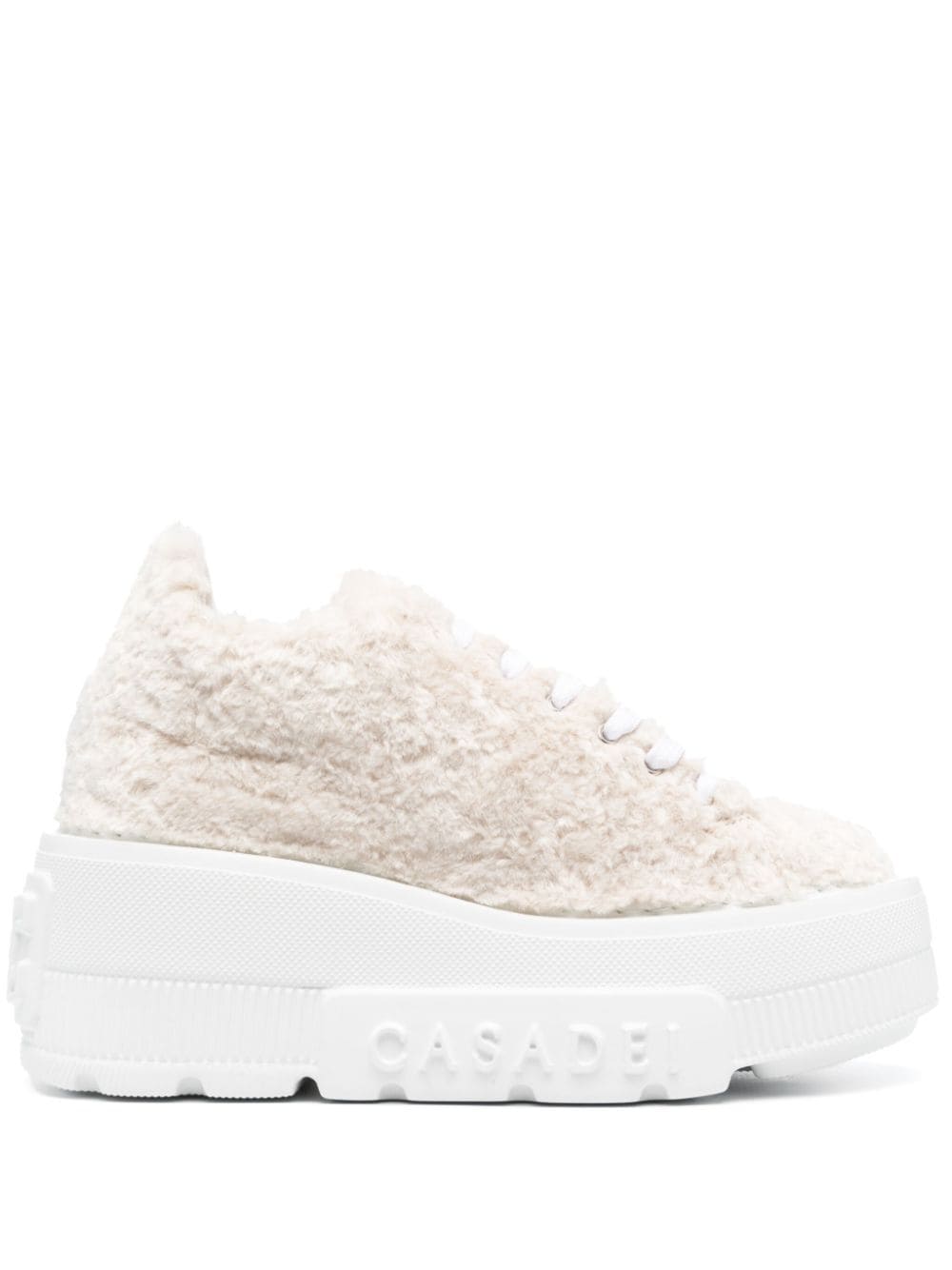 Casadei 80mm low-top fleece sneakers - Neutrals von Casadei