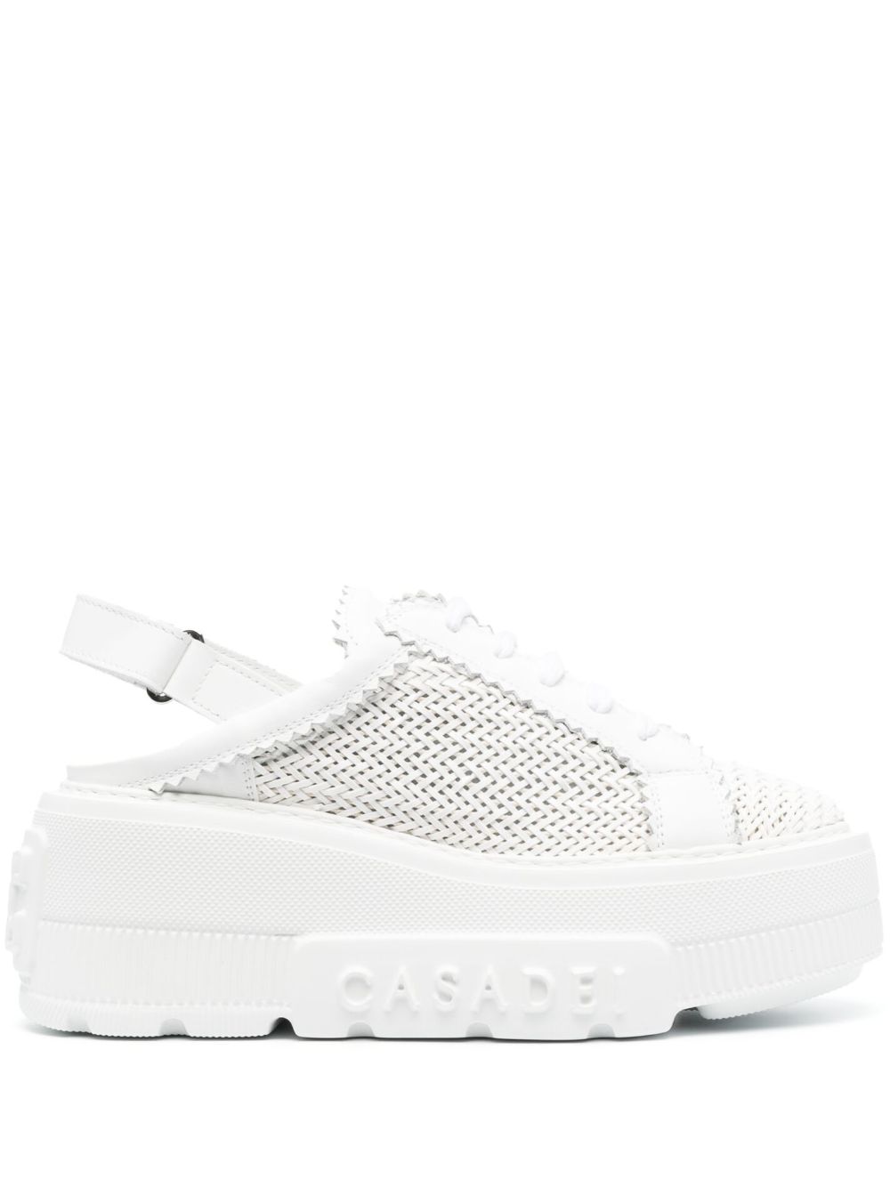 Casadei 85mm woven platform sneakers - White von Casadei