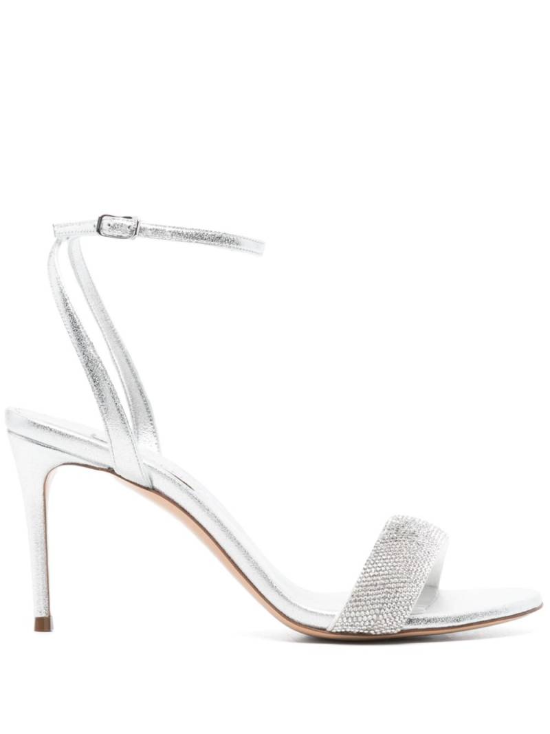 Casadei 90mm crystal-embellished pumps - Silver von Casadei