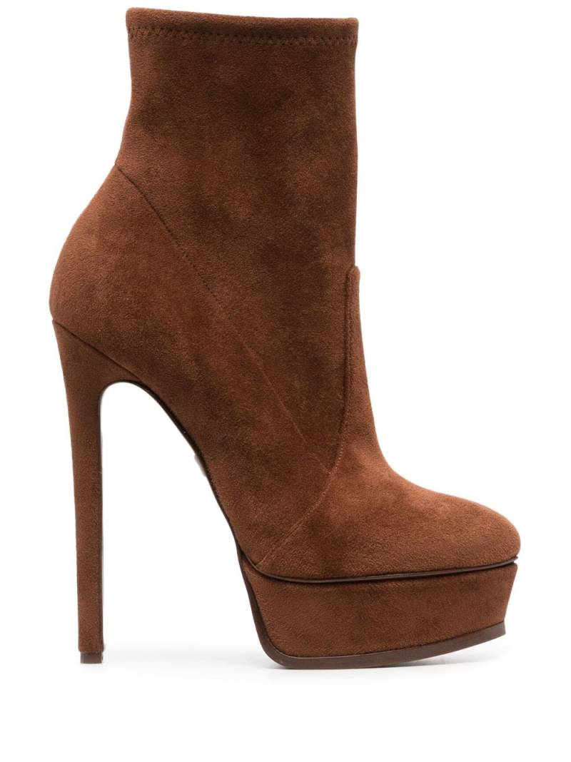 Casadei Flora 140mm platform ankle boots - Brown von Casadei