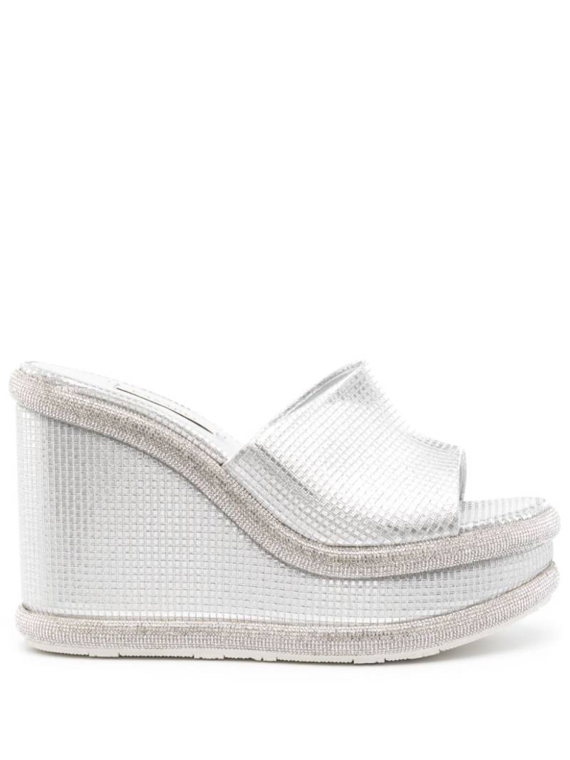 Casadei Jasmine Diadema 80mm wedge mules - Silver von Casadei