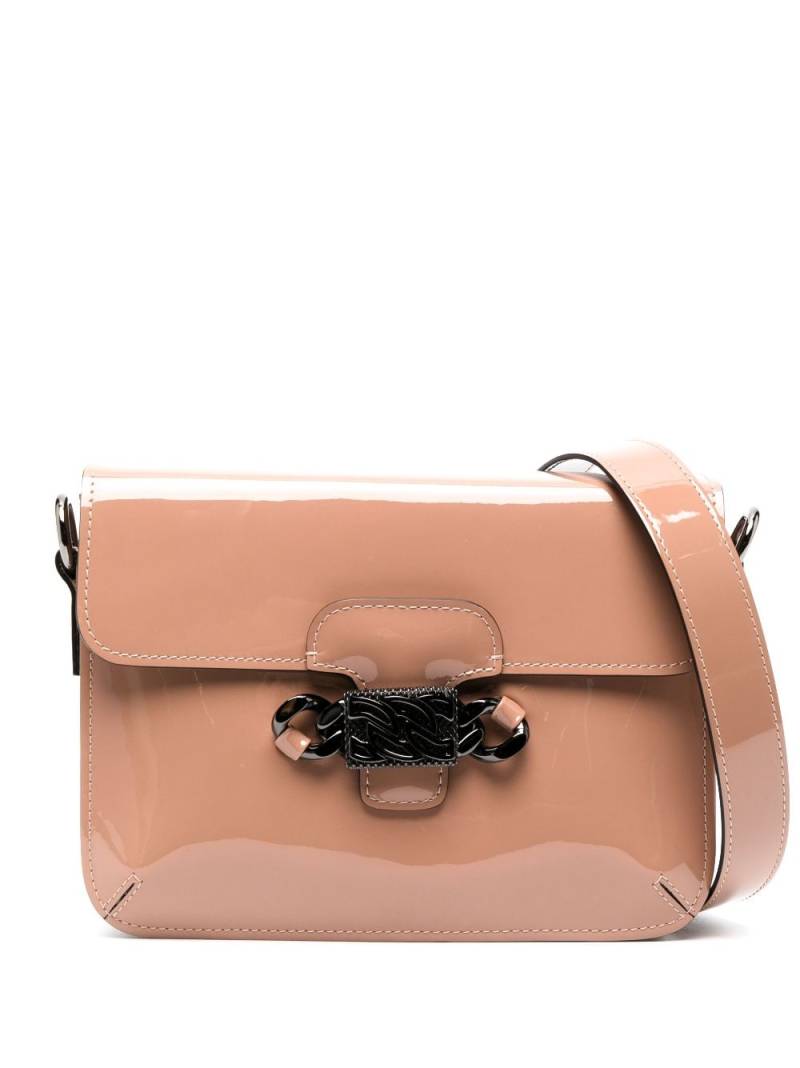 Casadei Mia patent leather satchel bag - Neutrals von Casadei