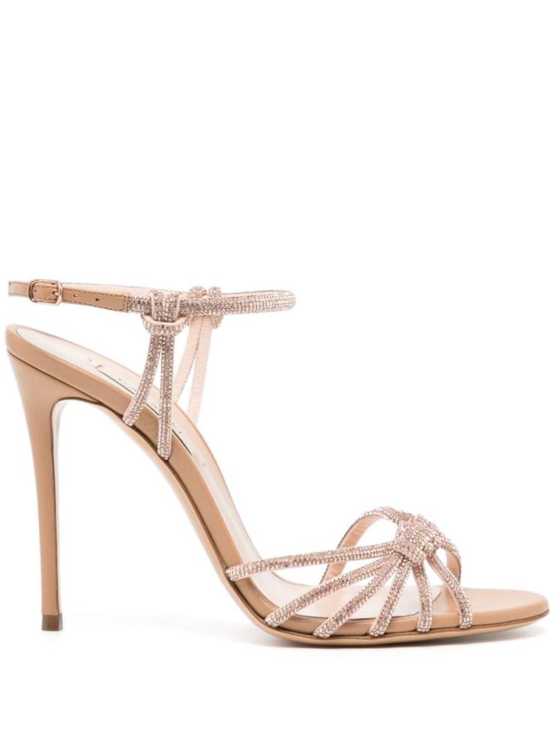 Casadei Minorca 110mm crystal-embellished sandals - Neutrals von Casadei