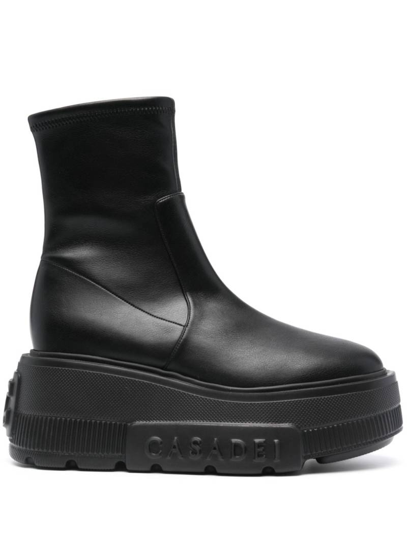 Casadei Nexus 85mm platform-sole ankle boots - Black von Casadei