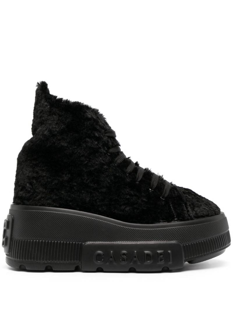 Casadei Nexus fleece-texture sneakers - Black von Casadei