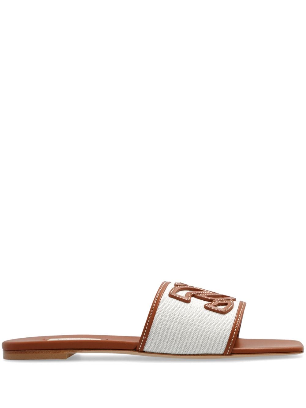 Casadei Portofino logo-appliqué leather sandals - Neutrals von Casadei
