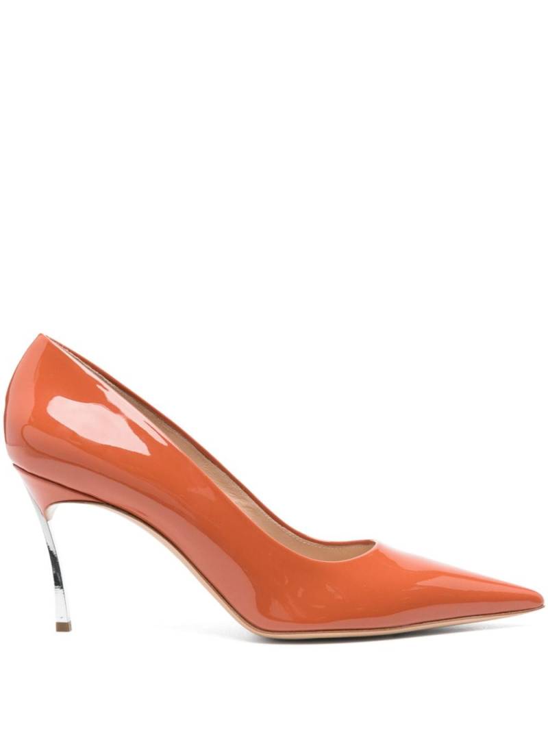 Casadei Superblade Jolly 80mm leather pumps - Orange von Casadei