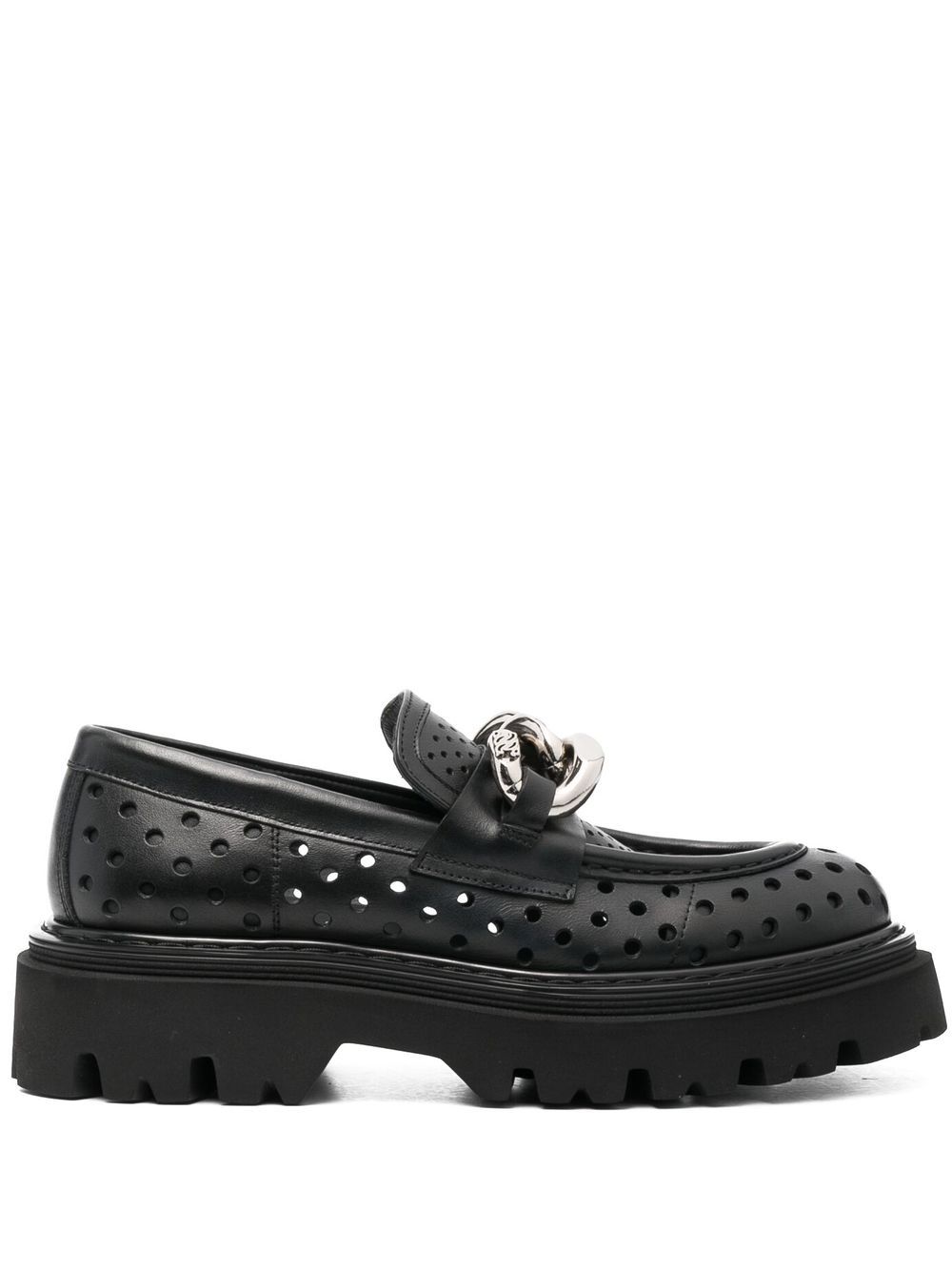 Casadei Trappeur lug-sole 50mm loafers - Black von Casadei