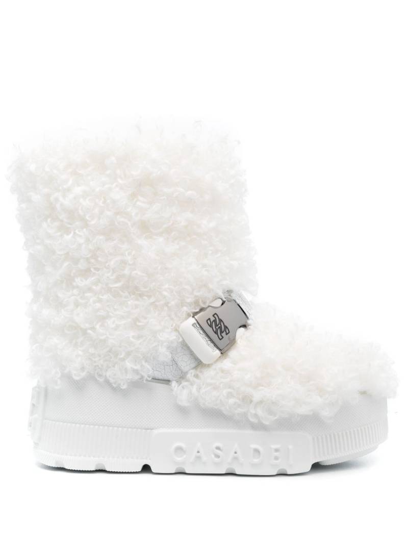 Casadei buckled faux-fur boots - White von Casadei