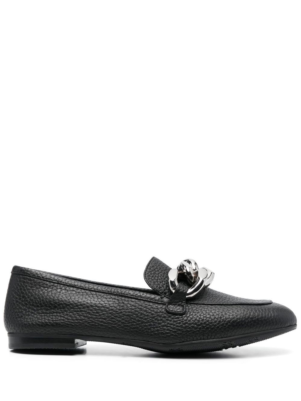 Casadei chunky chain-link leather loafers - Black von Casadei