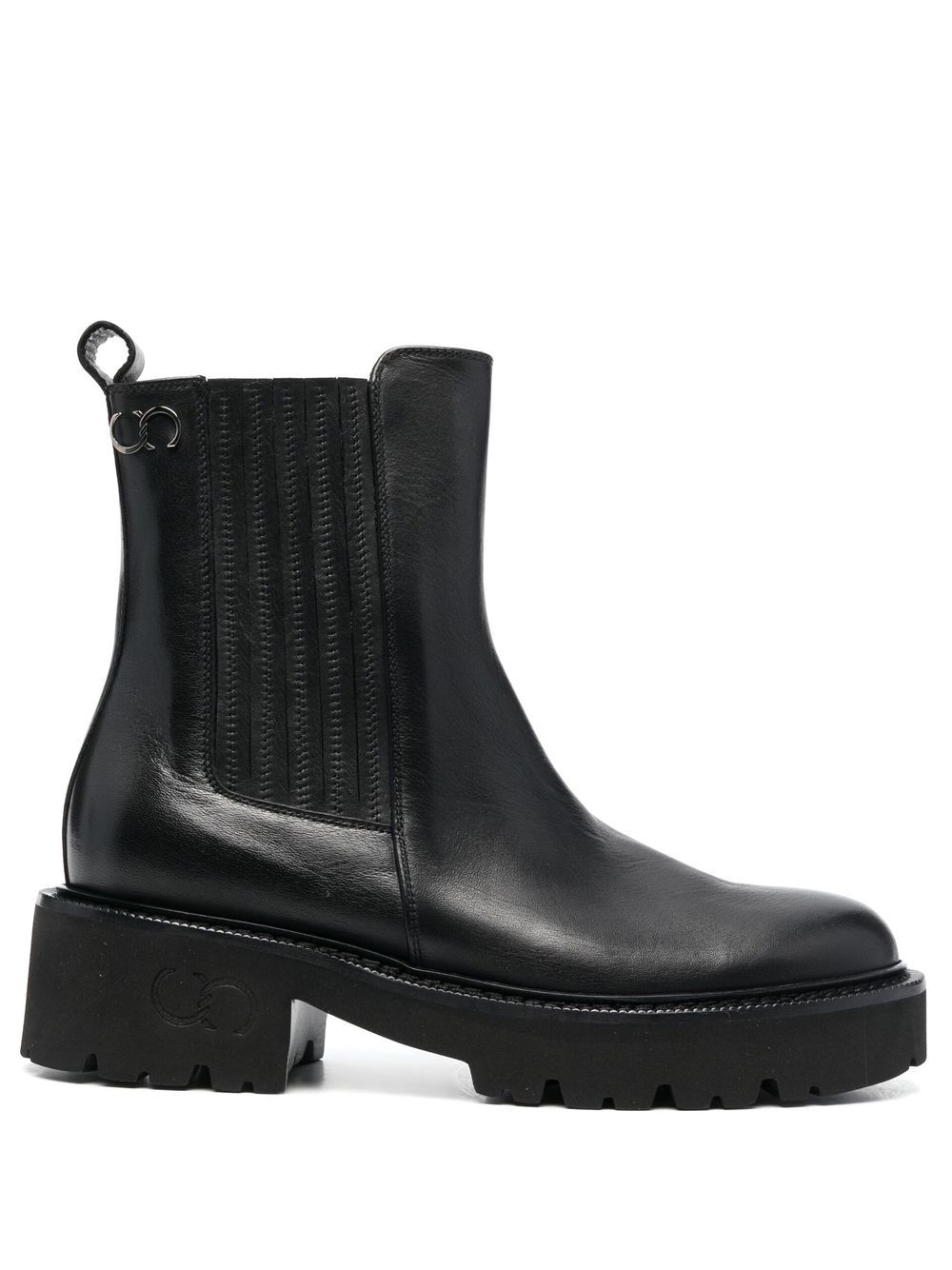 Casadei chunky leather chelsea boots - Black von Casadei