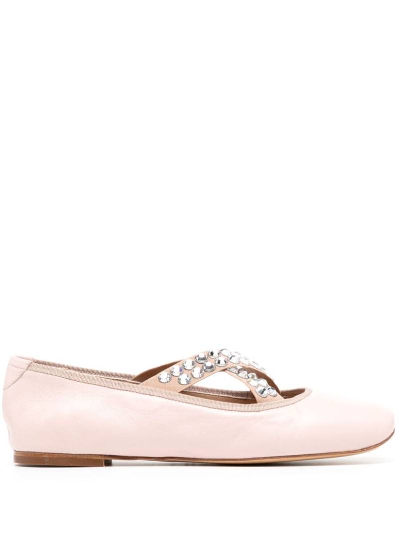 Casadei crystal-embellished ballerina shoes - Pink von Casadei