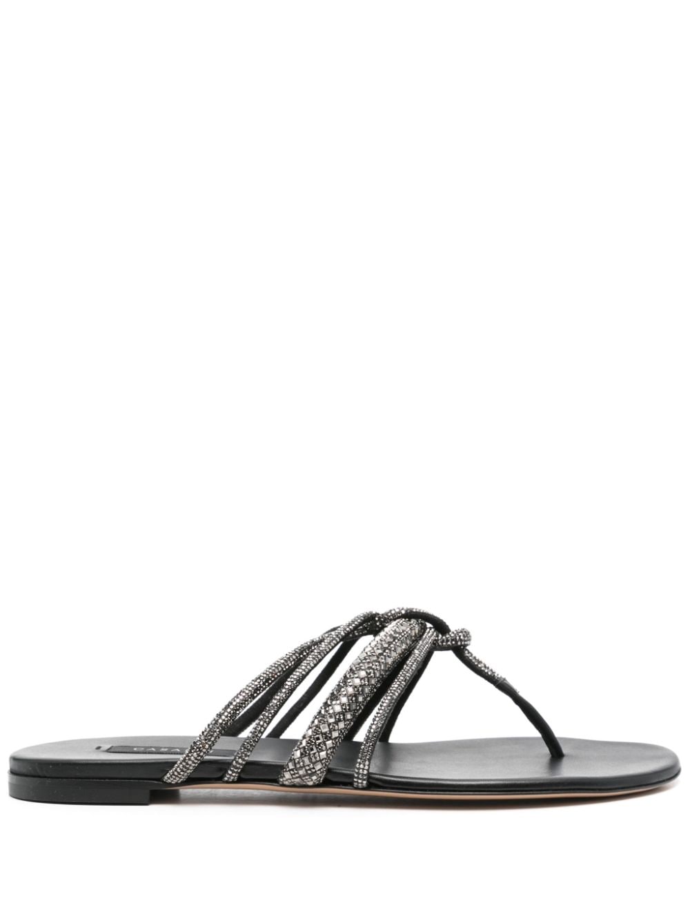 Casadei crystal-embellished flat sandals - Grey von Casadei