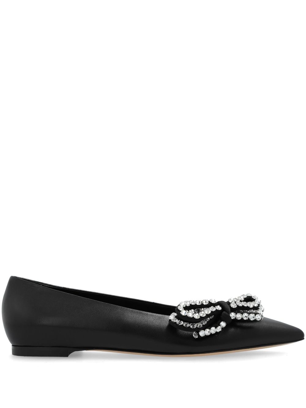 Casadei embellished leather ballerina shoes - Black von Casadei