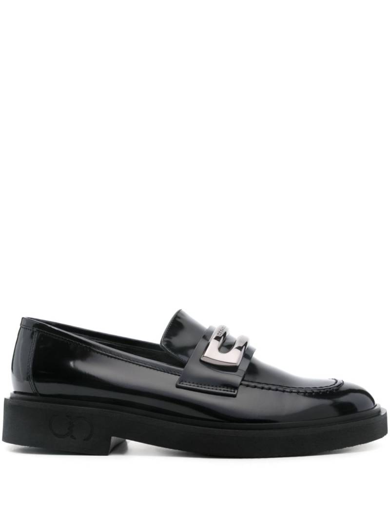 Casadei logo-plaque loafers - Black von Casadei