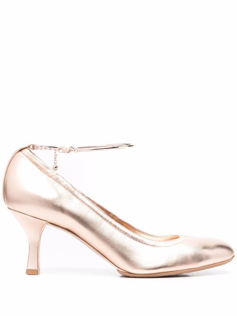 Casadei metallic-effect leather pumps - Gold von Casadei