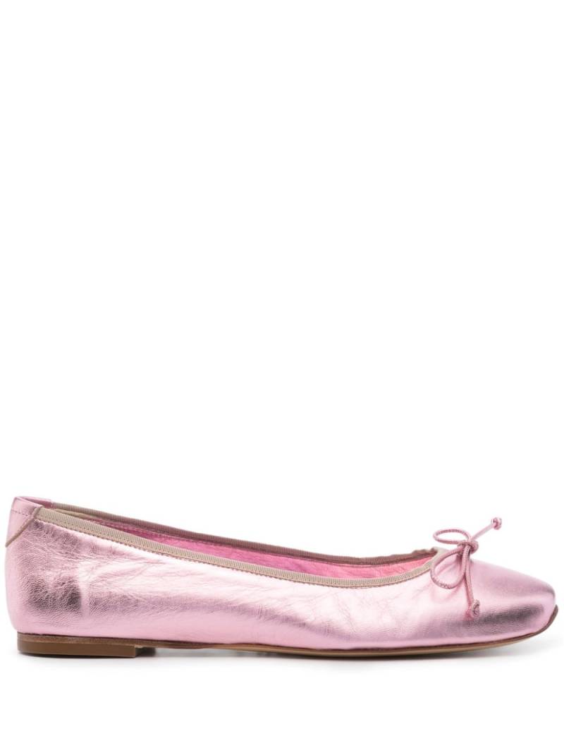 Casadei metallic leather ballerina shoes - Pink von Casadei