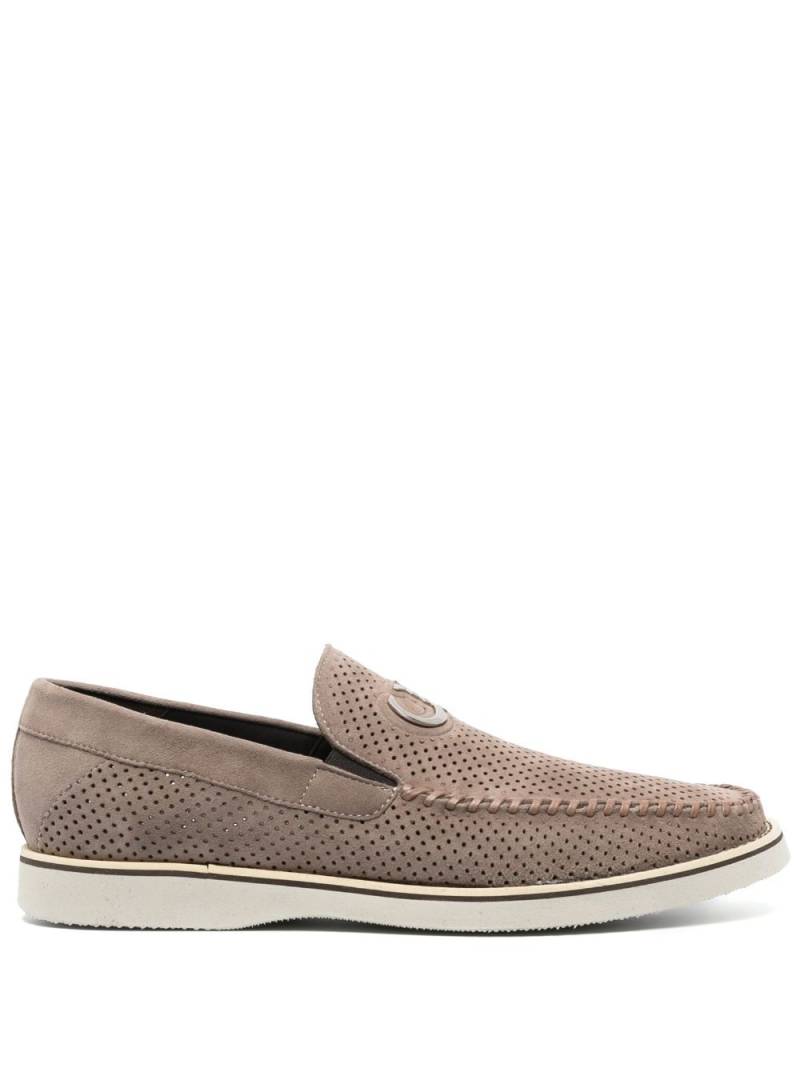 Casadei perforated suede loafers - Neutrals von Casadei