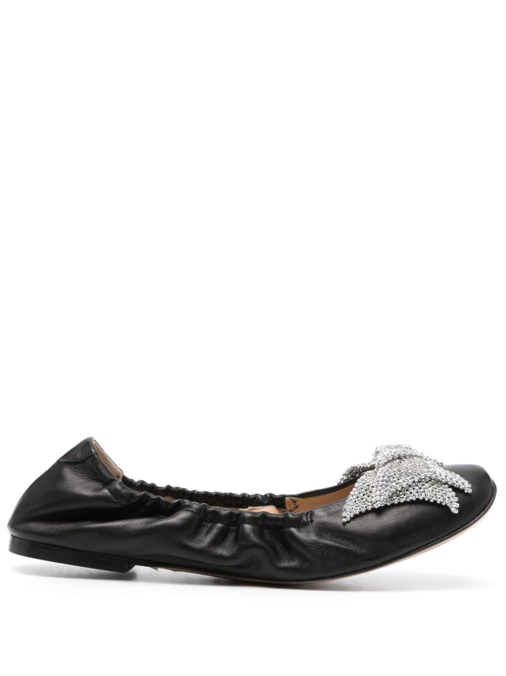 Casadei rhinestone-bow ballerina shoes - Black von Casadei