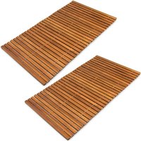 Badematte 2er-Set 76x50cm Akazie FSC®-zertifiziert von Deuba®