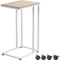 Beistelltisch Weiß 50x35x65/70cm mit Rollen von Casaria®