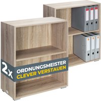 Bücherregal Vela 2er-Set Eiche 2 Fächer von Casaria®