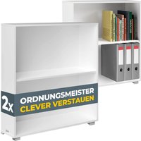 Bücherregal Vela 2er-Set Weiß 2 Fächer von Casaria®