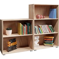 Bücherregal Vela 2er-Set Eiche 2+3 Fächer von Casaria®