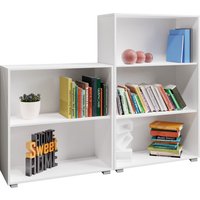 Bücherregal Vela 2er-Set Weiß 2+3 Fächer von Casaria®