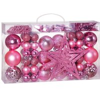 Weihnachtsbaumkugeln Rosa 66-tlg von Deuba®