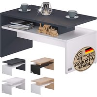 Couchtisch Sacramento Weiß/Anthrazit 95x55x50cm von Casaria®