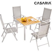 Garten-Sitzgruppe Bern 5-tlg Creme Alu WPC von Casaria®