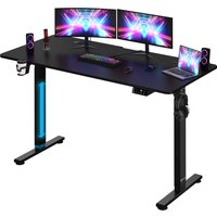 Höhenverstellbarer Schreibtisch Schwarz 140x60x73-118cm von Casaria®