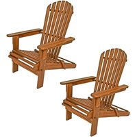 Liegestuhl Adirondack 2er-Set Akazienholz klappbar von Casaria®