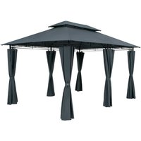 Pavillon Topas Anthrazit 3x4m UV-Schutz 50+ von Casaria®