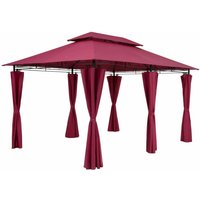 Pavillon Topas Bordeauxviolett 3x4m UV-Schutz 50+ von Casaria®