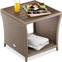 Polyrattan Beistelltisch Creme 45x45x40cm von Casaria®