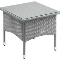 Polyrattan Beistelltisch Grau 50x50x45cm von Casaria®