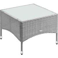 Polyrattan Beistelltisch Grau 58x58x42cm von Casaria®