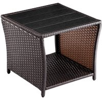 Polyrattan Beistelltisch Vedis Braun 45x45x40cm von Casaria®